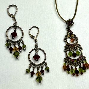 Necklace and Chandelier earring set